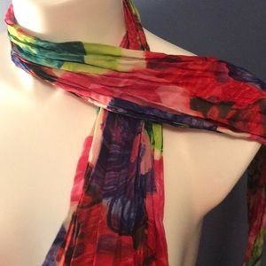 Multicolor silky scarf